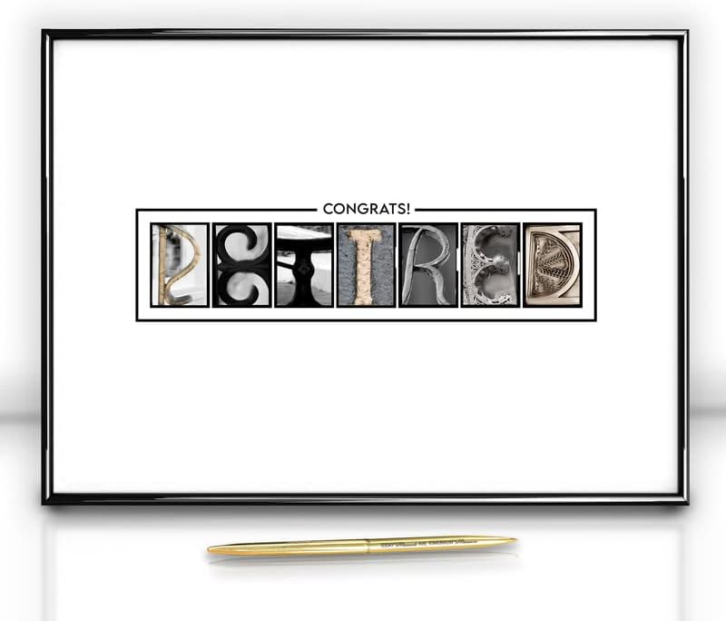 Framed Retirement Decorations Guest Book for Men 12"x16" Black Frame, Party Decor - including Gold