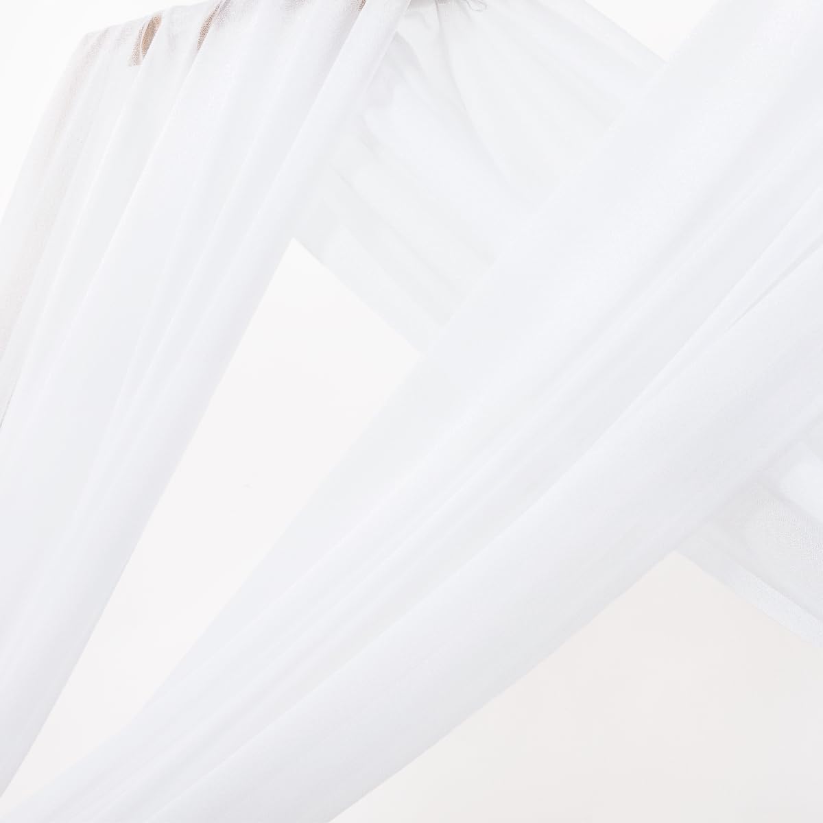 MLMC White Wedding Arch Draping Fabric 2 Panels 29" x 20 FT Extra Long Gauze Drapes Sheer Backdrop
