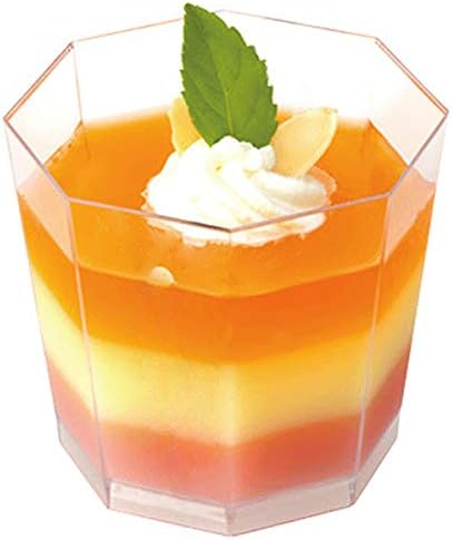 Foraineam 100 Pack 5.4 oz. Clear Plastic Dessert Cups with 100 Spoons Disposable Reusable Appetizer