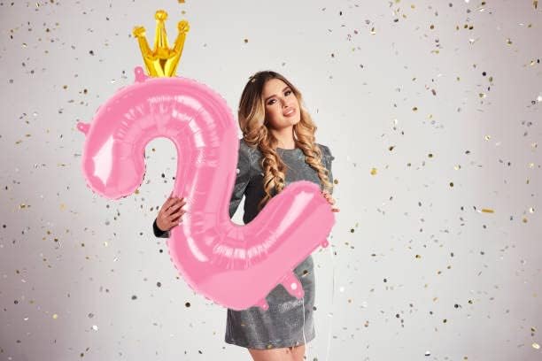 40 Inch Pink Number Balloon 0-9(Zero-Nine) with Crown, Big Size Happy Birthday Balloon, Foil Helium