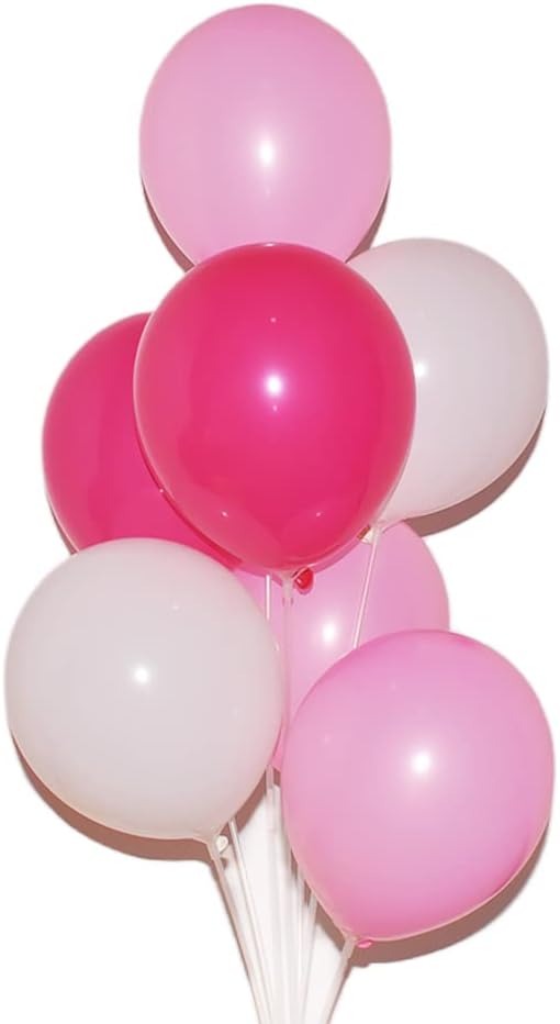 300 Pack Hot Pink Light Pink and White Balloons 5 Inch Pink White and Rose Red Mini Latex Assorted