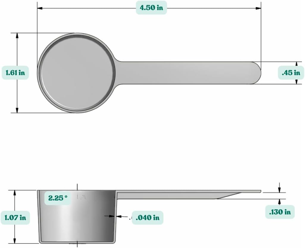 2 Tablespoon (1/8 Cup | 1 Oz. | 6 Teaspoon | 29.6 mL) Long Handle Scoop for Measuring Coffee, Pet