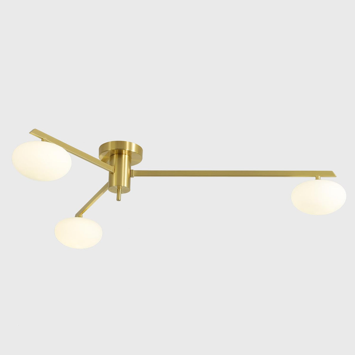 3-Light Gold Semi Flush Mount Ceiling Light,Modern Sputnik Chandelier,Mid Century Industrial