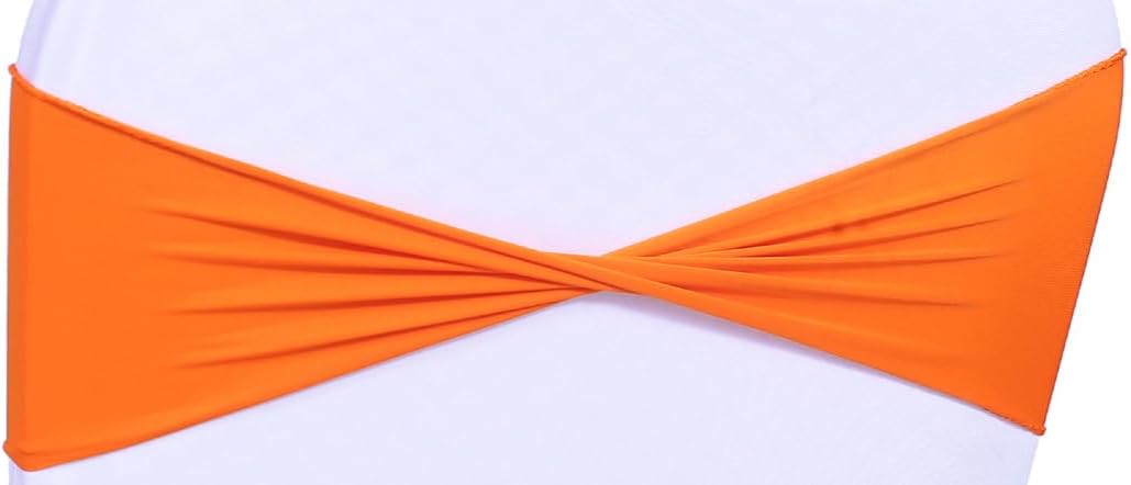 MDS Pack of 25 Spandex Chair Sashes Bows Elastic Stretch Dining Chair Bands Ties Without Slider