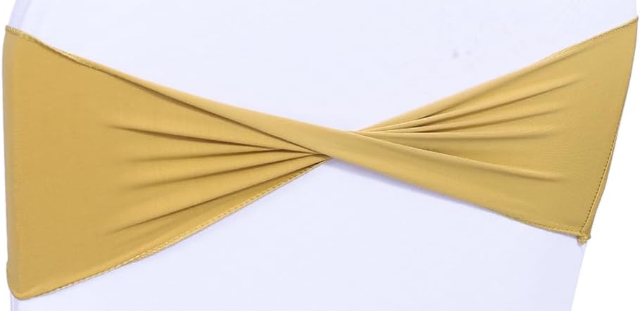 MDS Pack of 250 Spandex Chair Sashes Bows Elastic Stretch Dining Chair Bands Ties Without Slider