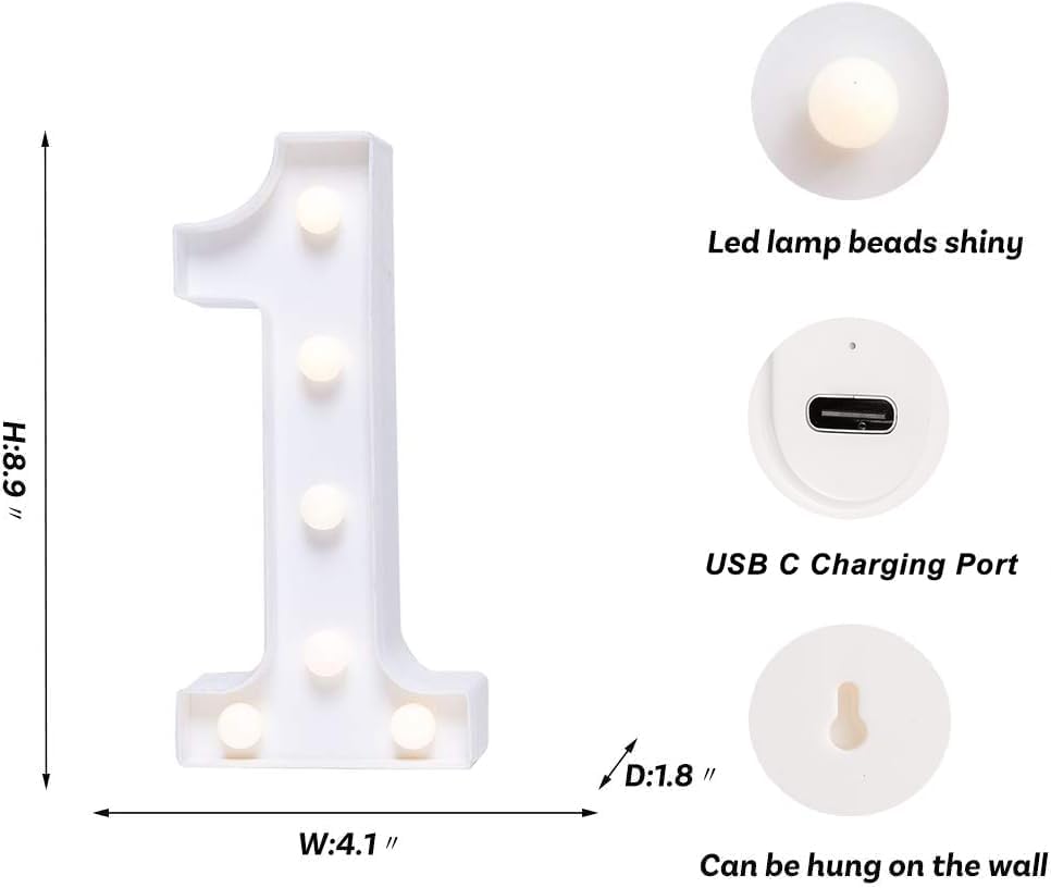 Foaky Rechargeable LED Letter Lights Sign Marquee Light Up Letters Sign for Night Light