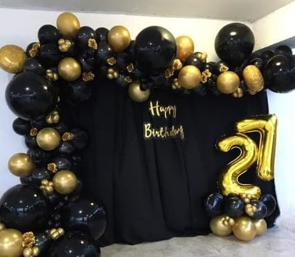 Gold Number 7 Birthday Balloon 40 Inch, Digital Balloons for 7 17 27 70 73 77 Party Celebration
