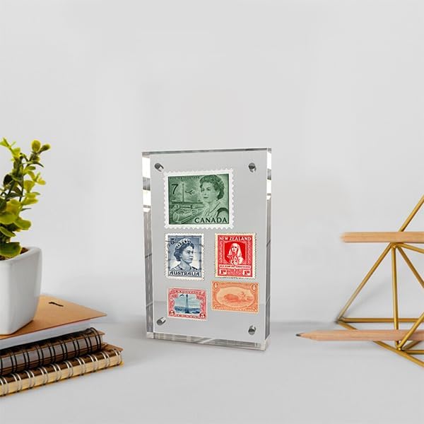 5x7 Inches Acrylic Picture Frames 3 Pack, Double Sided Magnetic Photo Frames,Free Standing on Desk