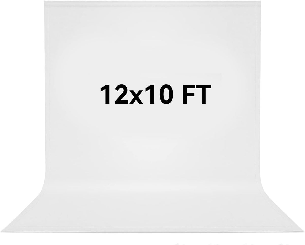 12x10 FT White Backdrop Background for Photography, 100% Polyester Photo Booth Backdrop Foldable