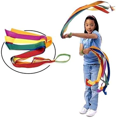Rainbow Dance Ribbons, 12PCS Rhythm Ribbon Streamers for Kids Children Adults - Bright &
