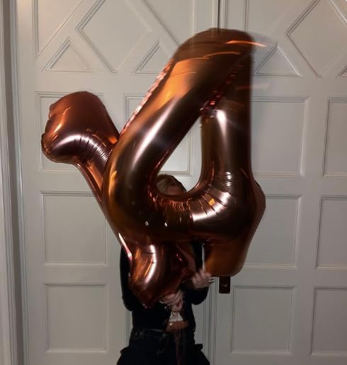 40 Inch Dark Brown Large Number 4 Birthday Balloon, Giant Number Four 14 24 34 40 44 Balloons
