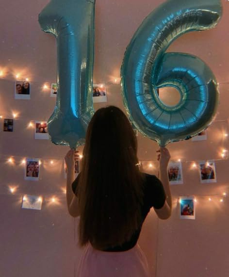 40 Inch Big Pearl Blue 9 Balloon Number, Jumbo Giant Happy 9th 19 29 39 49 99 Birthday Party