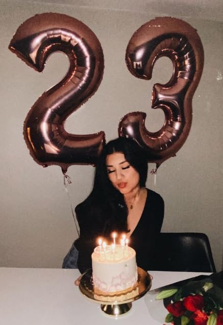 40 Inch Dark Brown 3 Large Number Balloon, 3 13 23 30 33 36 Coffee Brown Birthday Party