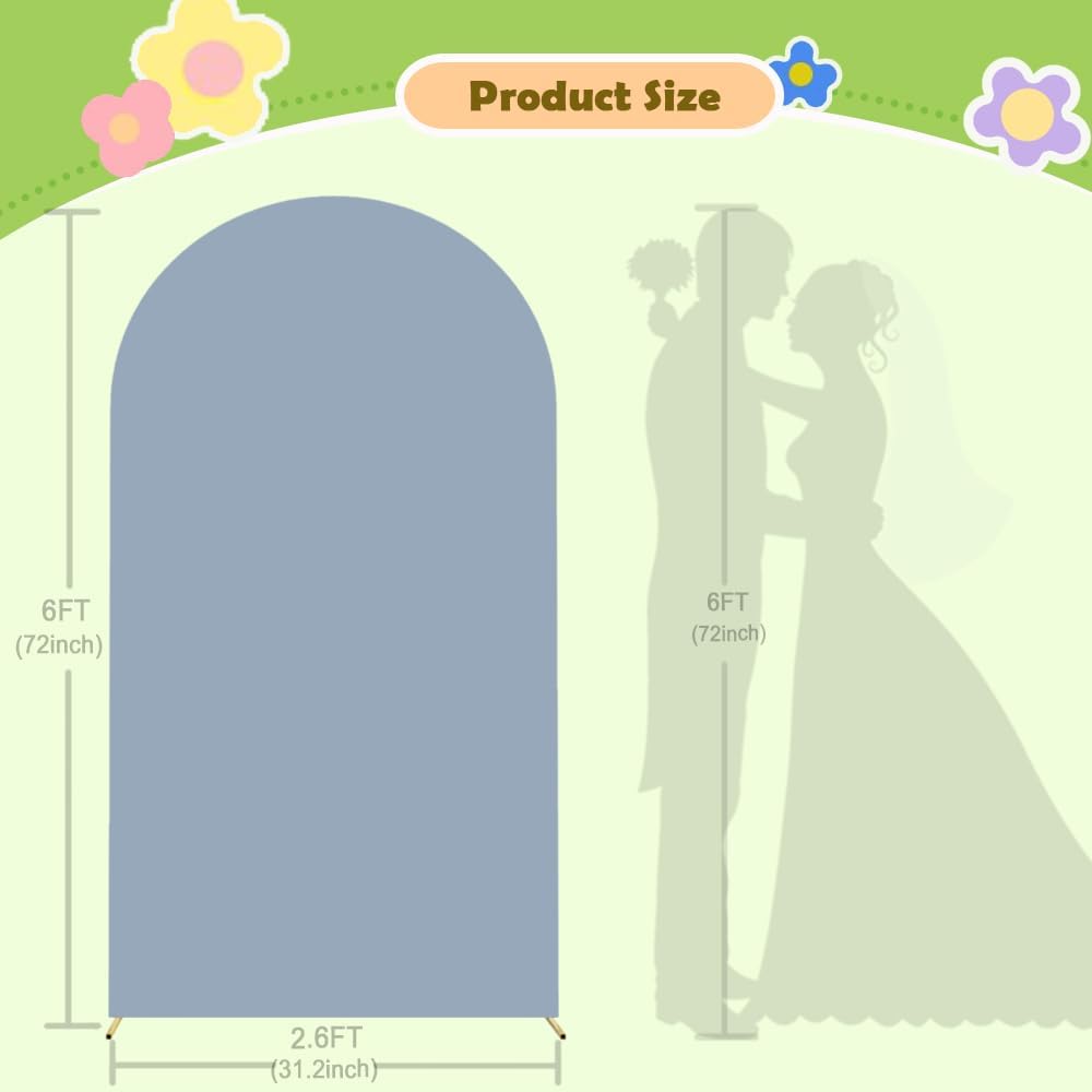 Wedding Arch Cover Dusty Blue 6FT Arch Backdrop Cover Spandex Covers for Arch Wall Panels Chiara