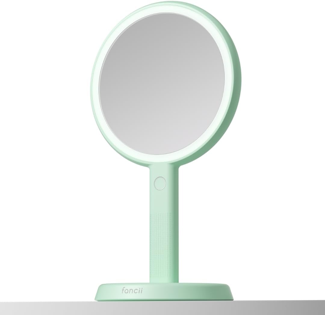 Fancii Cami Handheld Travel Makeup Mirror with Lights, Rechargeable, Extra Large, Double Sided 5X /