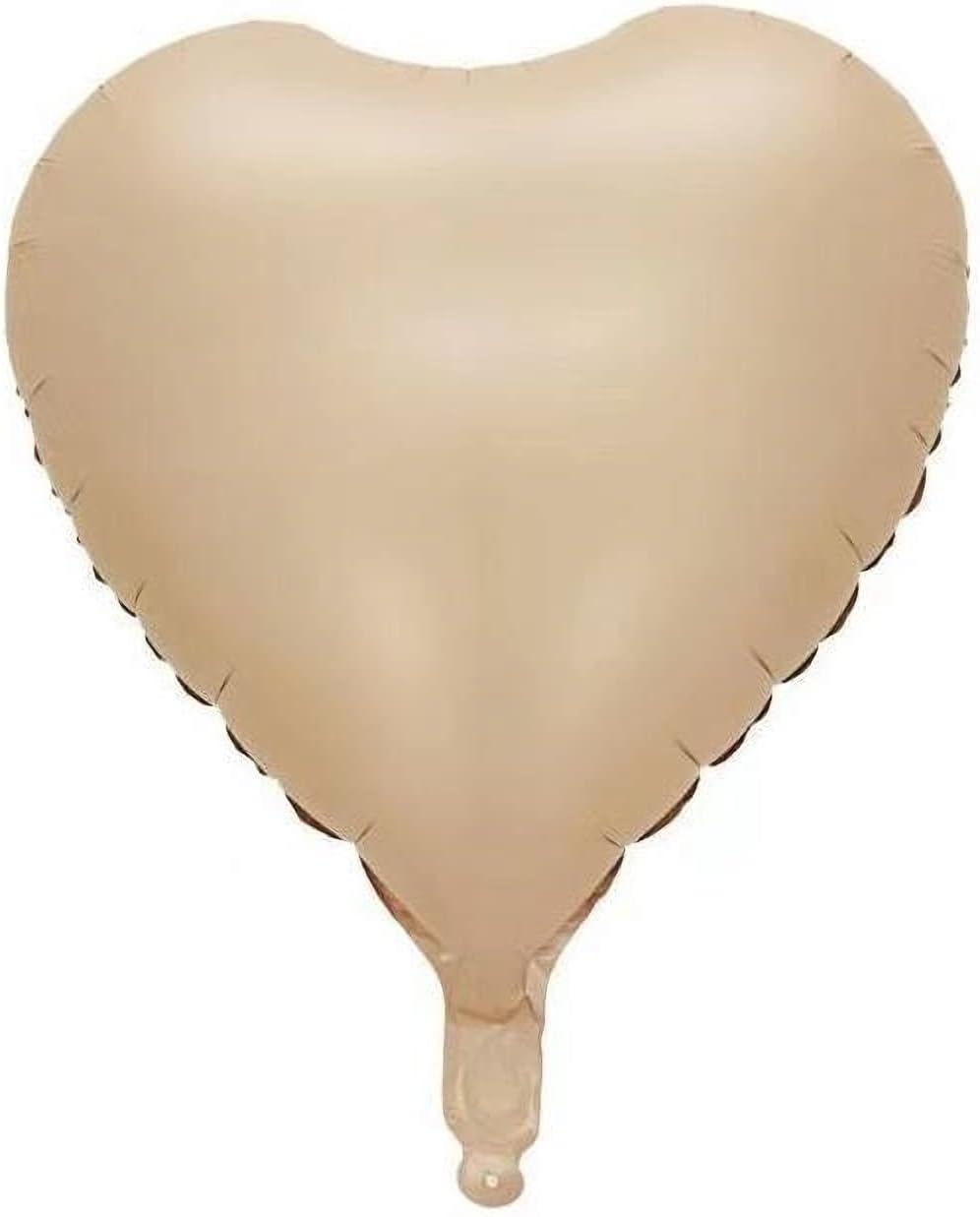 10pcs Beige Heart Balloons - 18 Inch Retro Apricot Heart Shaped Balloons for Baby Shower, Wedding