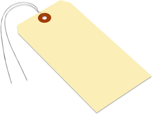 SmartSign Blank Manila Shipping Tags with Pre-Strung Wire, Size-8, Pack of 1000, 13pt Thick
