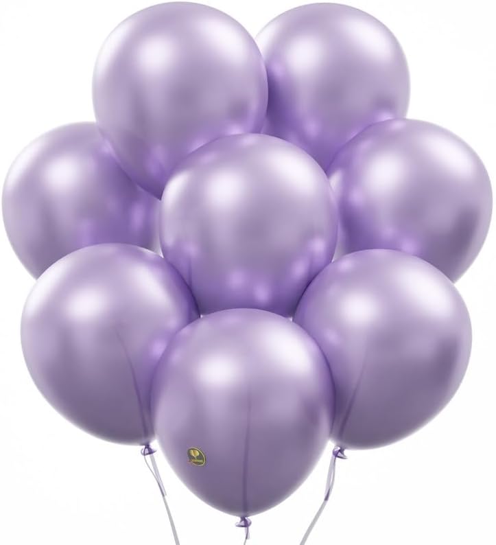 AFTERLOON® Biodegradable Balloons 50 pcs Pearlized Lavender 10 Inch, Pearlescent Thickened Extra