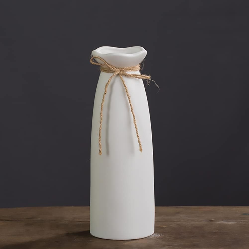 White Ceramic Vase-Flower Vase Dried Flower Vase for Modern Home Decor, Fit for Foyer Living Room