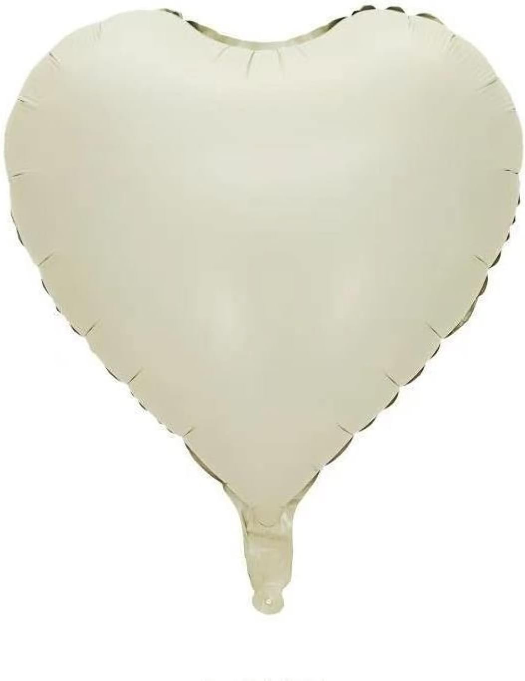 10pc Cream White Heart Balloons - 18 Inch Sand White Heart Shapes for Baby Showers, Weddings