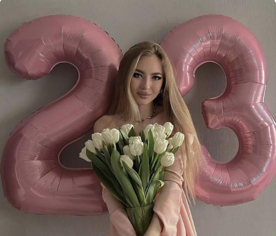 Big Pearlescent Pink 40 Inch 9 Balloon Number, Jumbo Giant 9th 19 29 39 49 99 Birthday Party