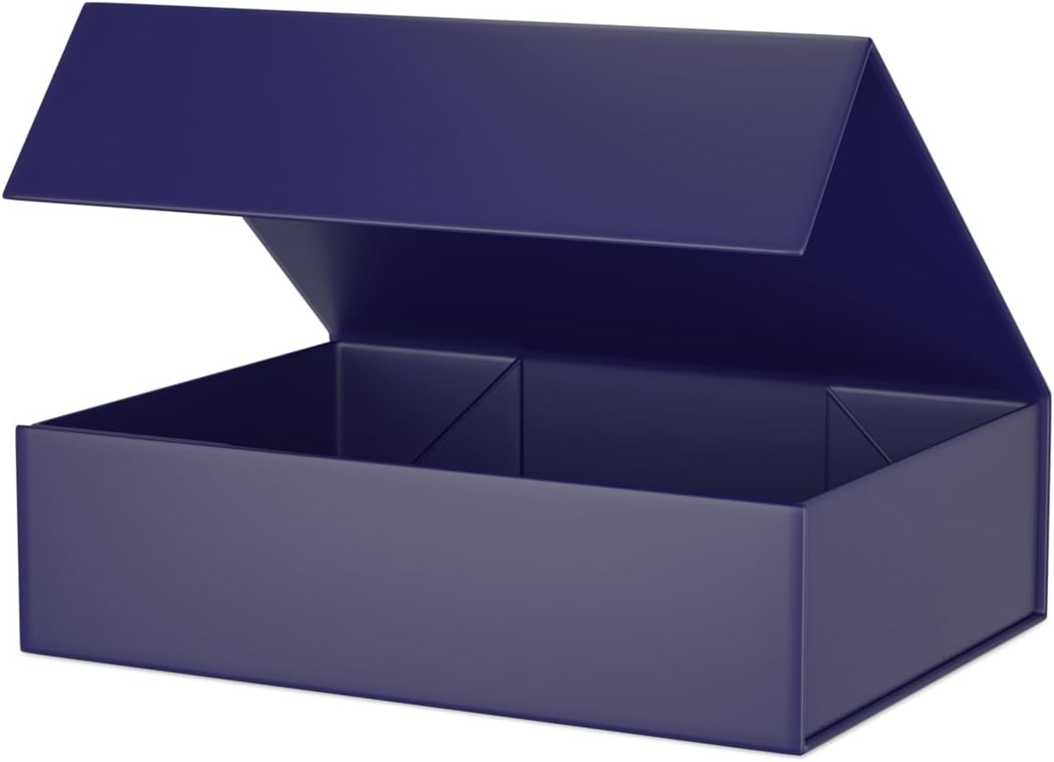 Blue Gift Box 11.9" x 8.5" x 3.3" with Magnetic Closure Lid Boex for Presents,Bridesmaid Gifts