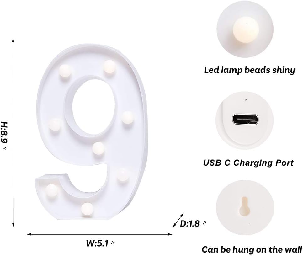 Foaky Rechargeable LED Letter Lights Sign Marquee Light Up Letters Sign for Night Light