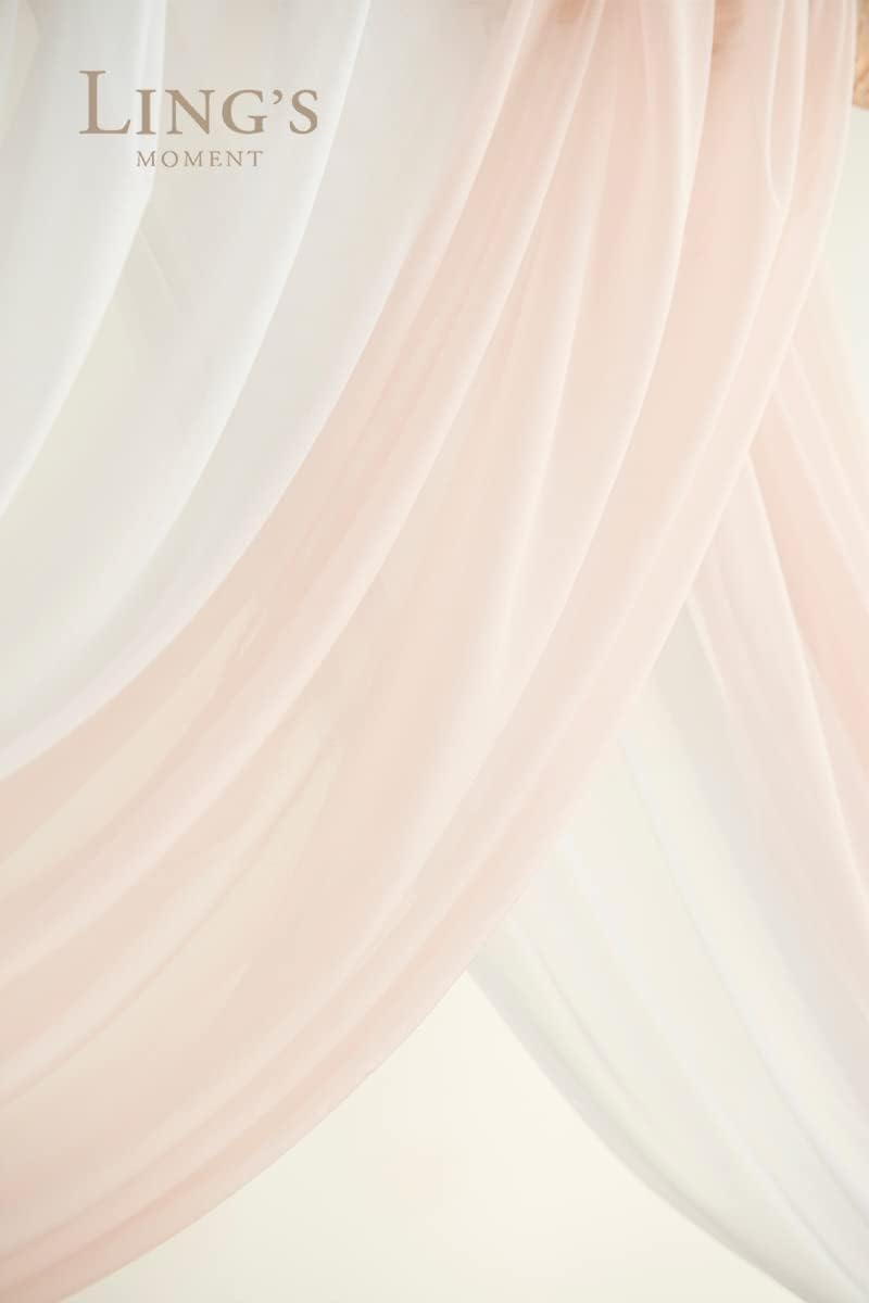 Ling's Moment Pink White Artificial Wedding Arch Flowers Kit Pack of 4, 2pcs Hanging Flower