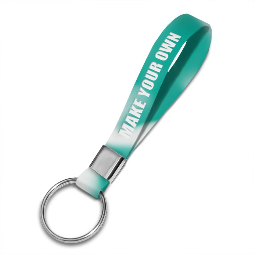 50 Personalized Silicone Keychains for Backpack Key Cellphone, Custom Silicone Keyrings