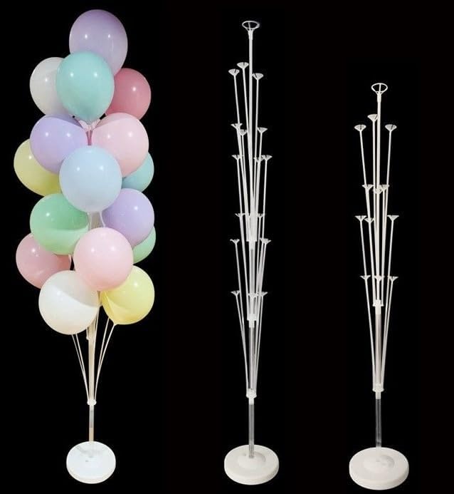 Leesoot 2 Sets 74inch Macarons Floor Balloon Column Kit Stand with Balloon Backdrop Decoration for