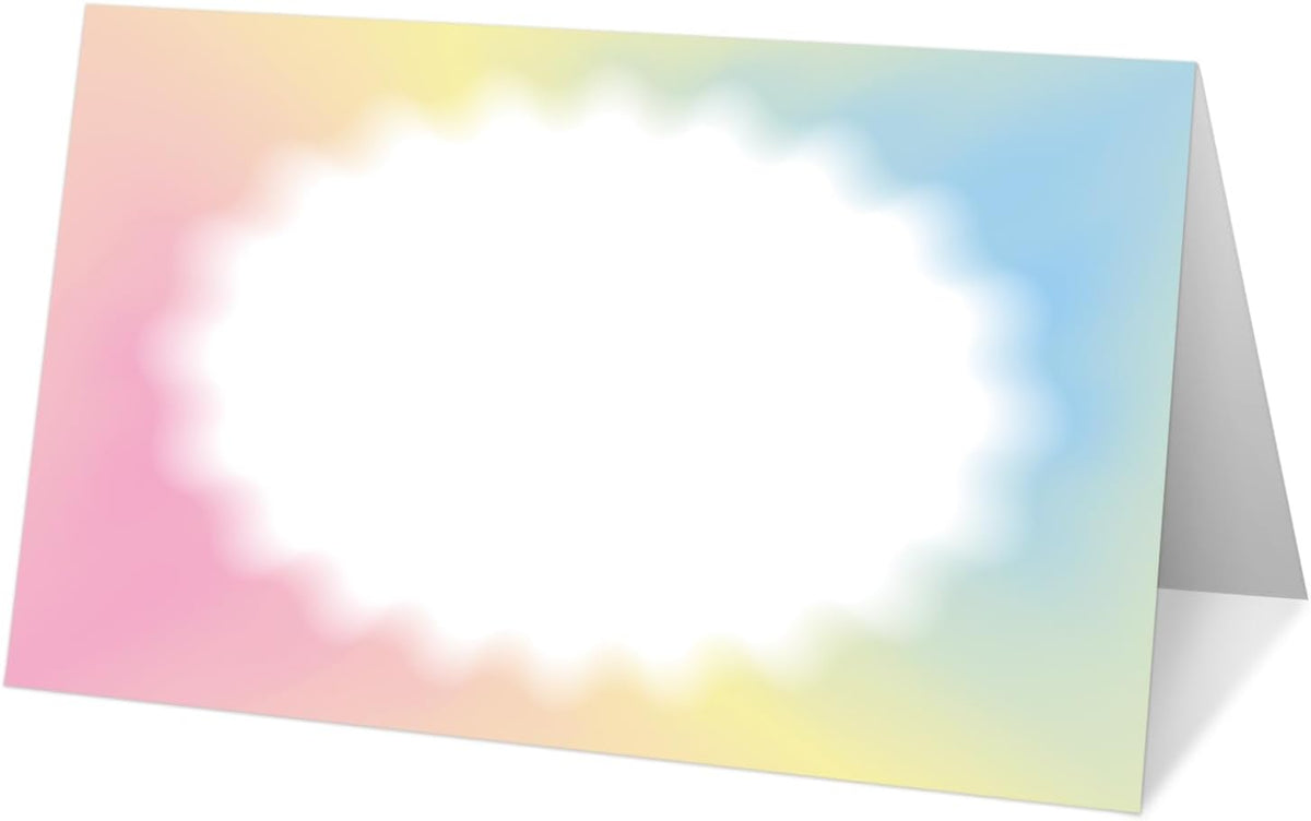 25 Color Gradient Place Cards for Table Seating, Colorful Wedding Name Place Card, Tent Cards for