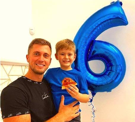 Navy Blue Jumbo Number 6 Balloon 40 Inch, Boy Girl 6th Birthday Supplies, Foil Helium 6 16 26 46 66