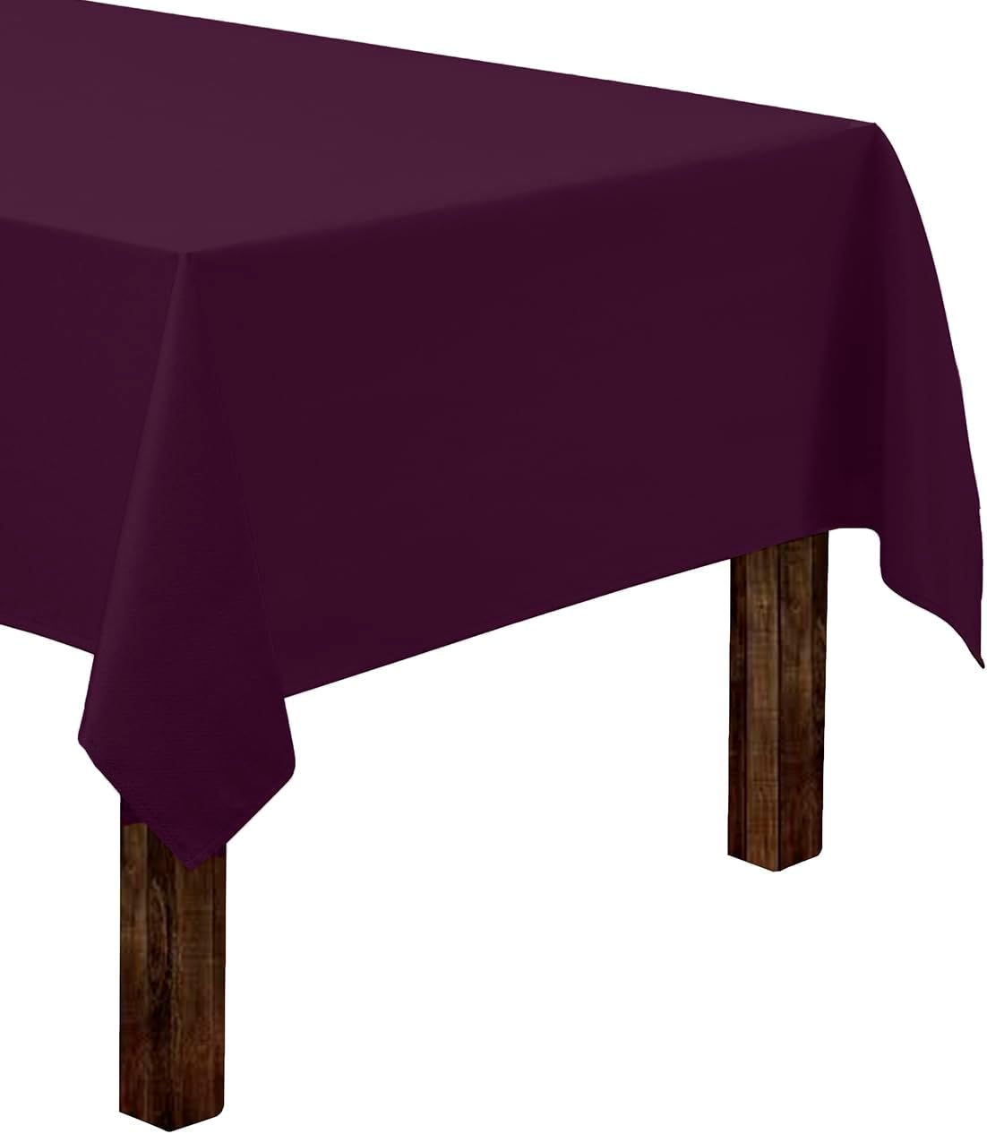 Gee Di Moda Rectangle Tablecloth - 60 x 102 Inch Eggplant - Heavy Duty, Wrinkle Resistant, Machine