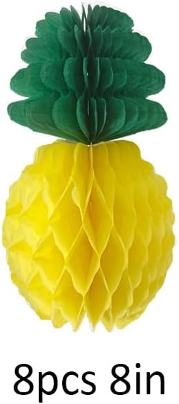 8pcs 8'' Paper Pineapple Honeycomb Decorations Tissue Party Pineapple Centerpieces Hanging