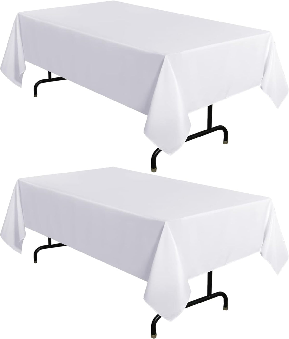sancua 2 Pack White Tablecloth 54 x 78 Inch, Rectangle 4 Feet Table Cloth - Stain and Wrinkle