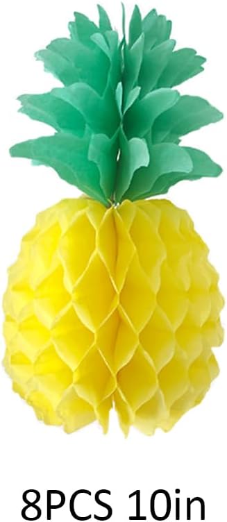 10inch Paper Pineapple Honeycomb Decorations 8pcs Tissue Party Pineapple Centerpieces Hanging