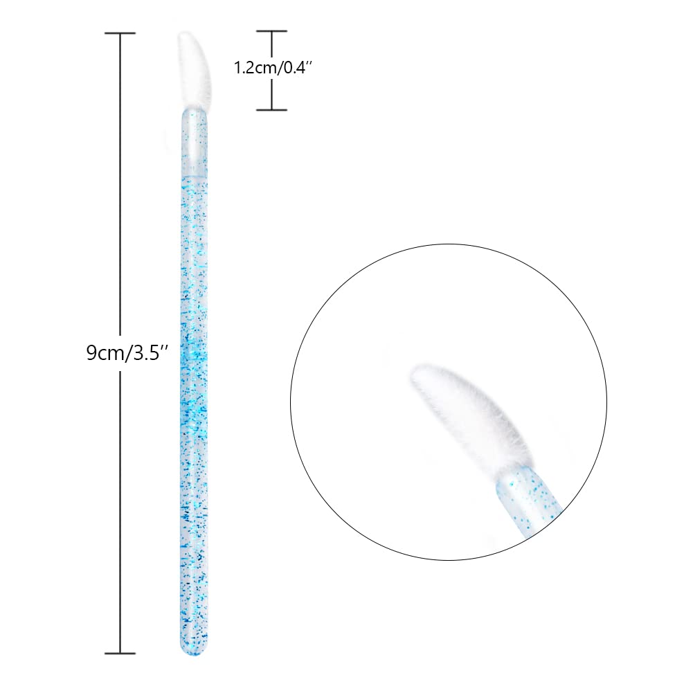 100PCS Glitter Crystal Lip Brush, Disposable Lip Brushes Lip Gloss Applicators Lipstick Gloss Wands