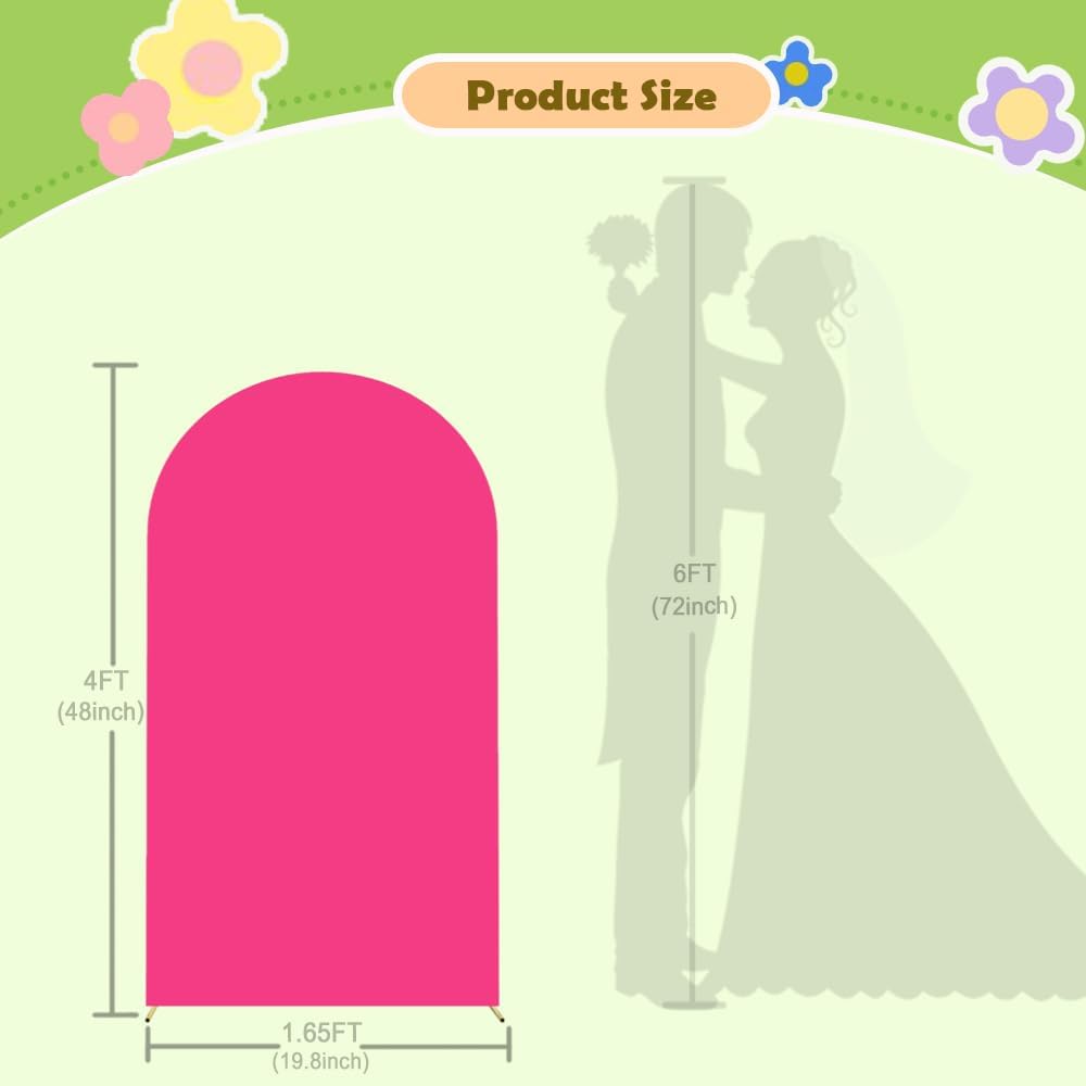 Hot Pink Arch Backdrop Wedding Arch Cover Double Sided Spandex Cover Decorations for Baby Shower