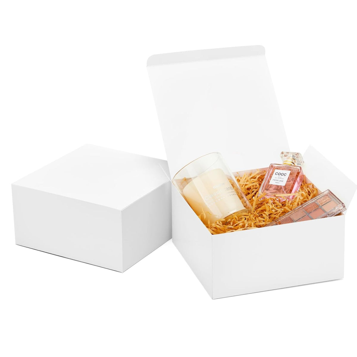 MESHA 8x8x4 Gift Box 10 Pack White Gift Boxes with Lids, DIY Bridesmaid Proposal Box
