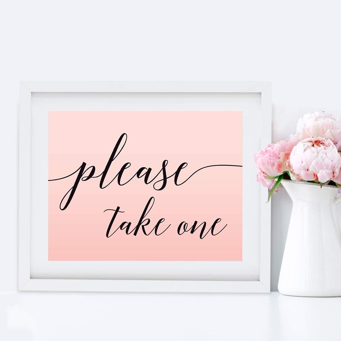 Andaz Press Blush Pink Rose Elegant Party Collection, 8.5x11-inch Unframed Party Sign, Please Take