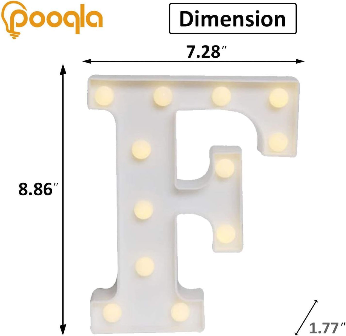 Pooqla LED Marquee Letter Lights, Warm White and Cool White Decorative Lighted Letters, Light Up