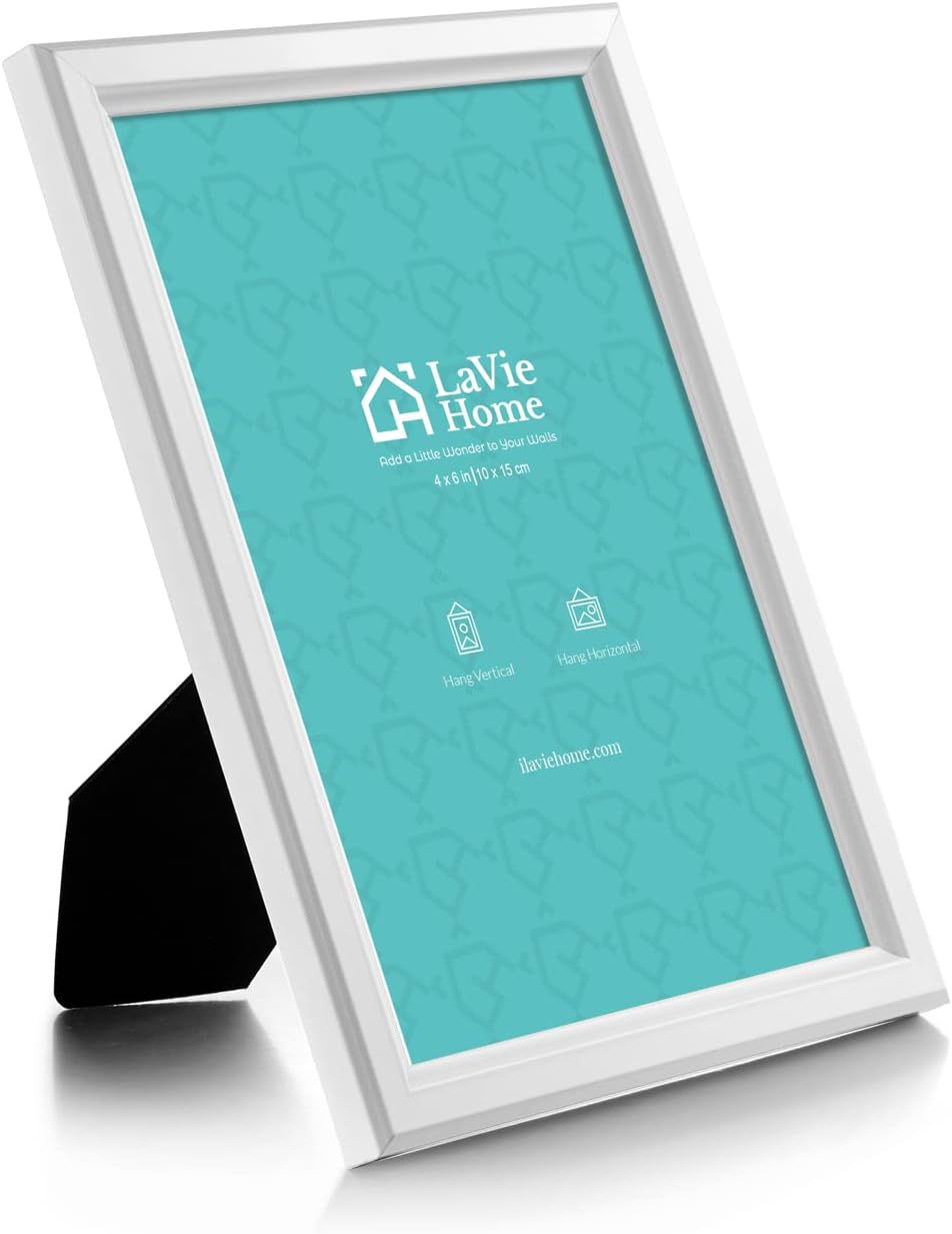 LaVie Home 4x6 Picture Frames (12 Pack, White) Simple Designed Photo Frame with High Definition