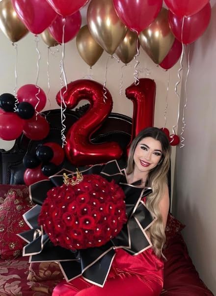 Red Number 1 Balloon 40 inch, Number 1 Birthday Balloon for Boy Girl, Red Foil One Balloon for 1st
