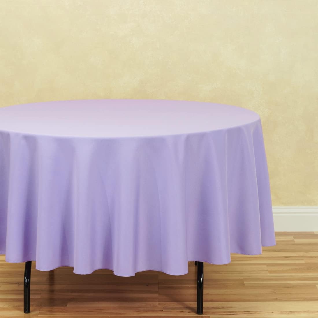 LTC LINENS 5 Pack 90 Inch Round Tablecloth Lavender - Wrinkle Resistant Table Cloth for Round Table