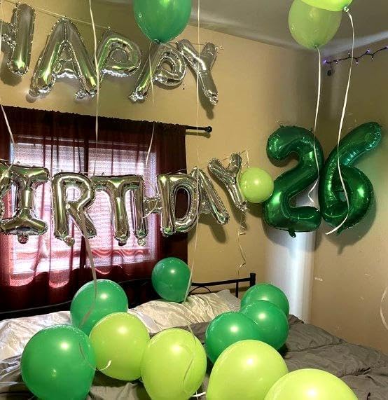 Green 40 Inch Large Number 5 Birthday Balloon, 2025 Five 5th 15 25 35 50 55 Birthday Celebration