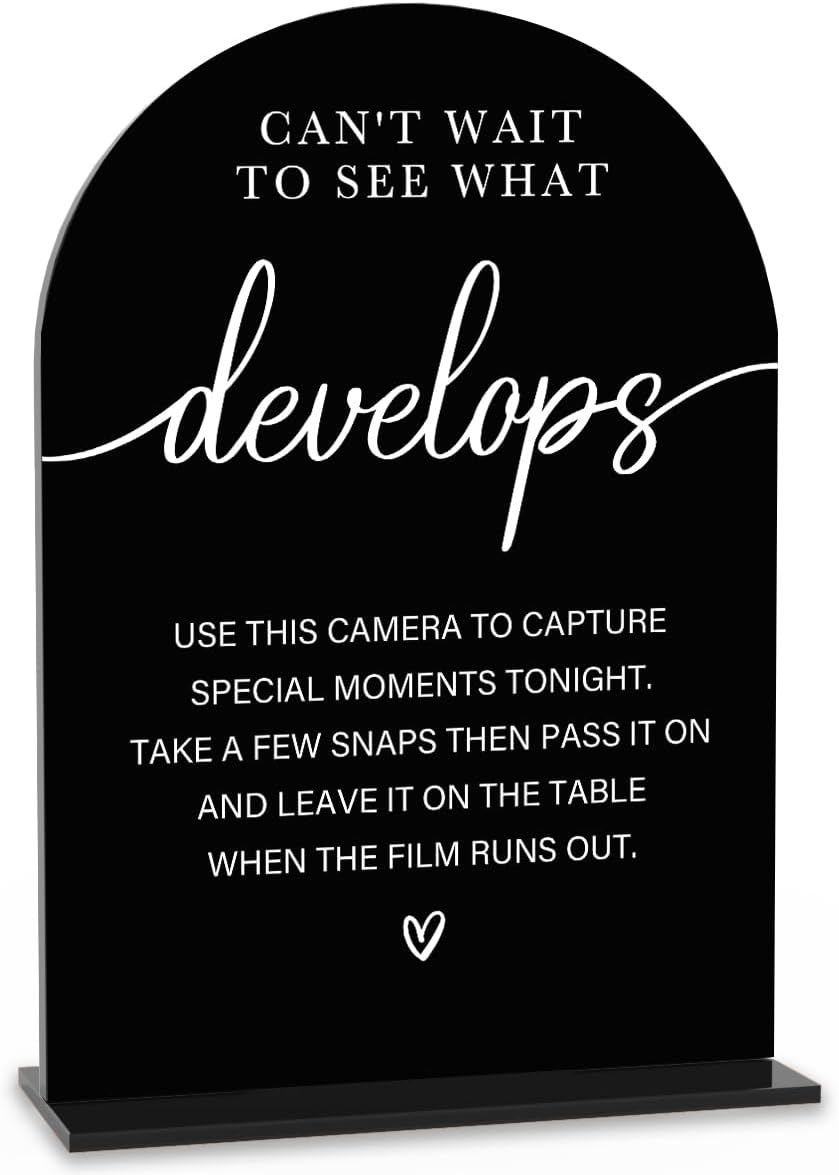 Acrylic Wedding Sign Can't Wait to See What Develops Sign for Wedding Wedding Signs for Ceremony