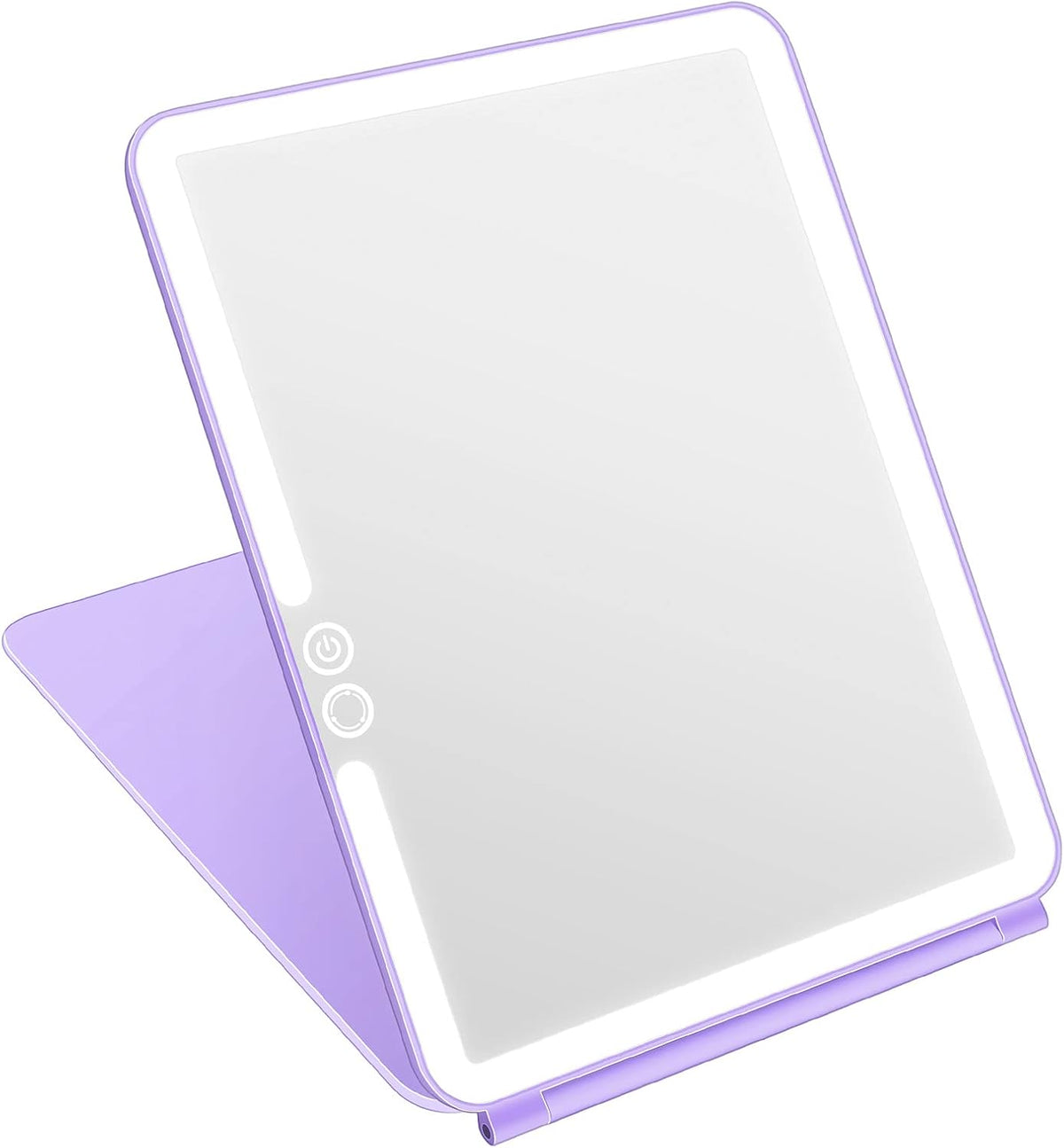 deweisn Folding Lighted Makeup Mirror with 72 LEDs 3 Colors Light Modes USB Rechargable 1800mA
