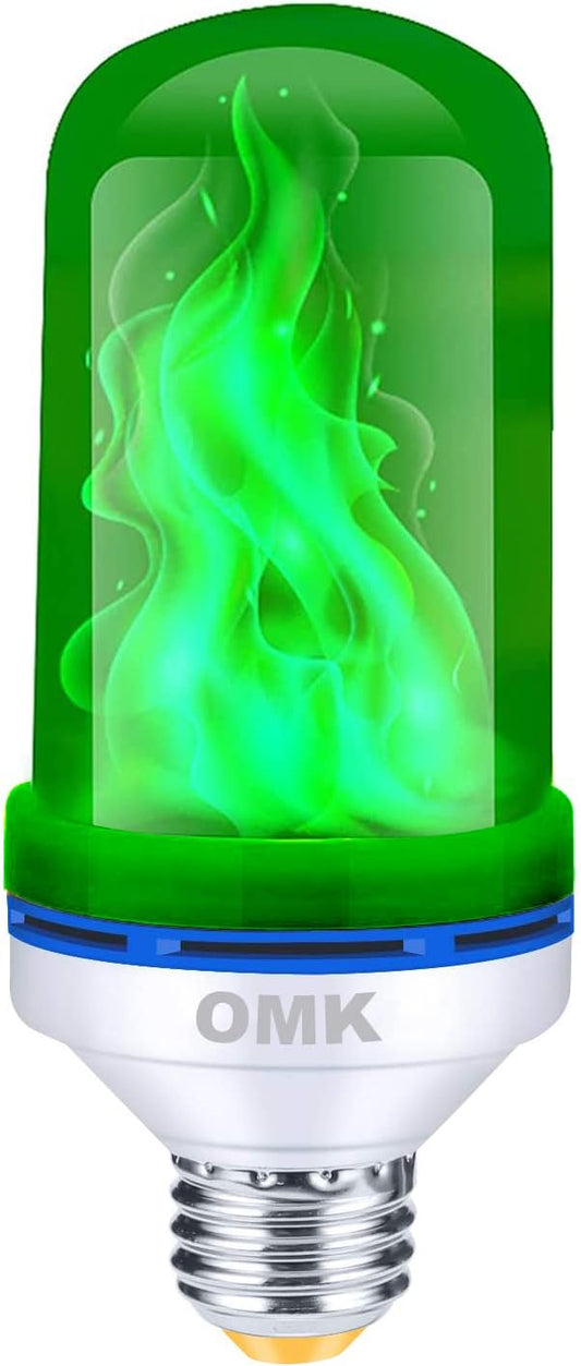 OMK Green Led Flame Light Bulb LED Christmas Decorations Fire Light Bulbs - Upgraded Halloween Bars
