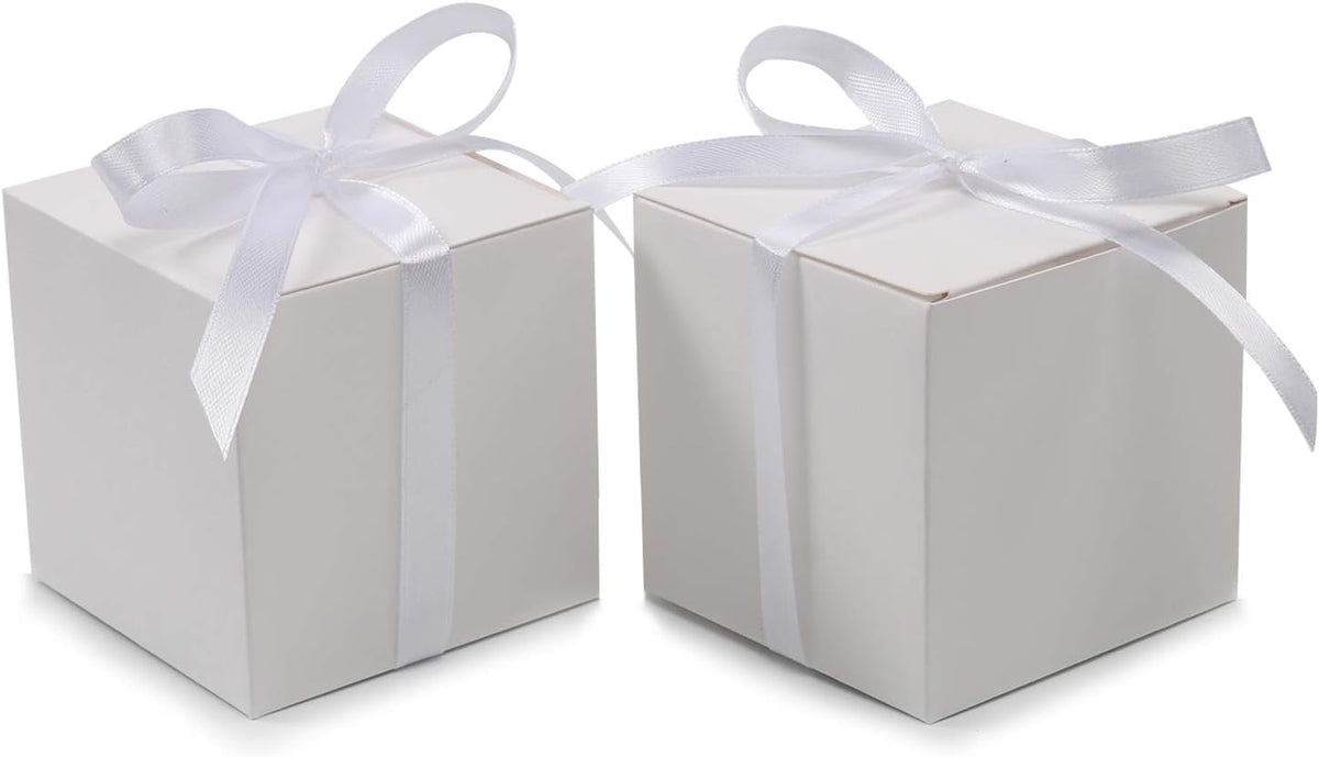 COTOPHER 100pcs Small Gift Boxes, Favor Boxes 2x2x2 inches Paper Gift Boxes with Ribbons Candy Box