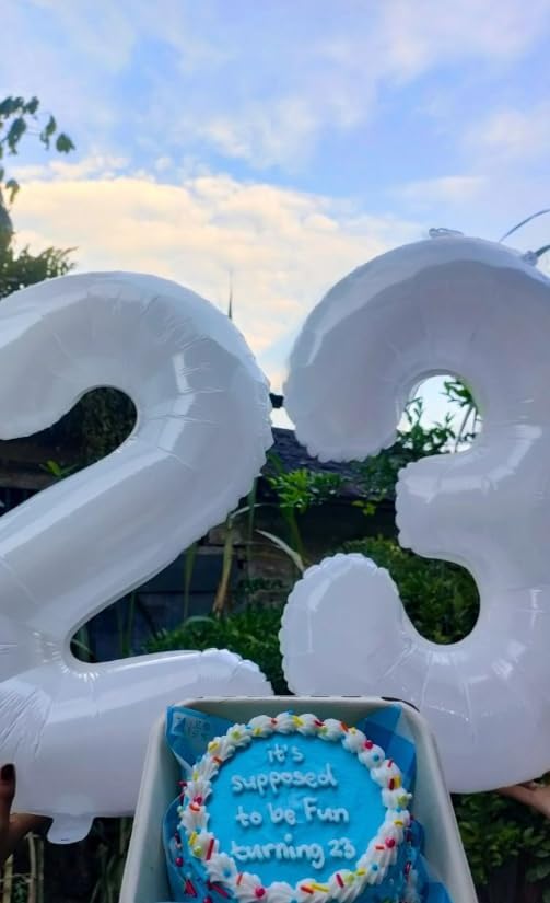 Large 40 Inch White 3 Number Balloon, 3 13 23 30 33 36 38 White Birthday Party Decorations, Numbers